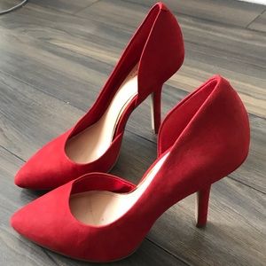 BCBG Red Suede Pumps